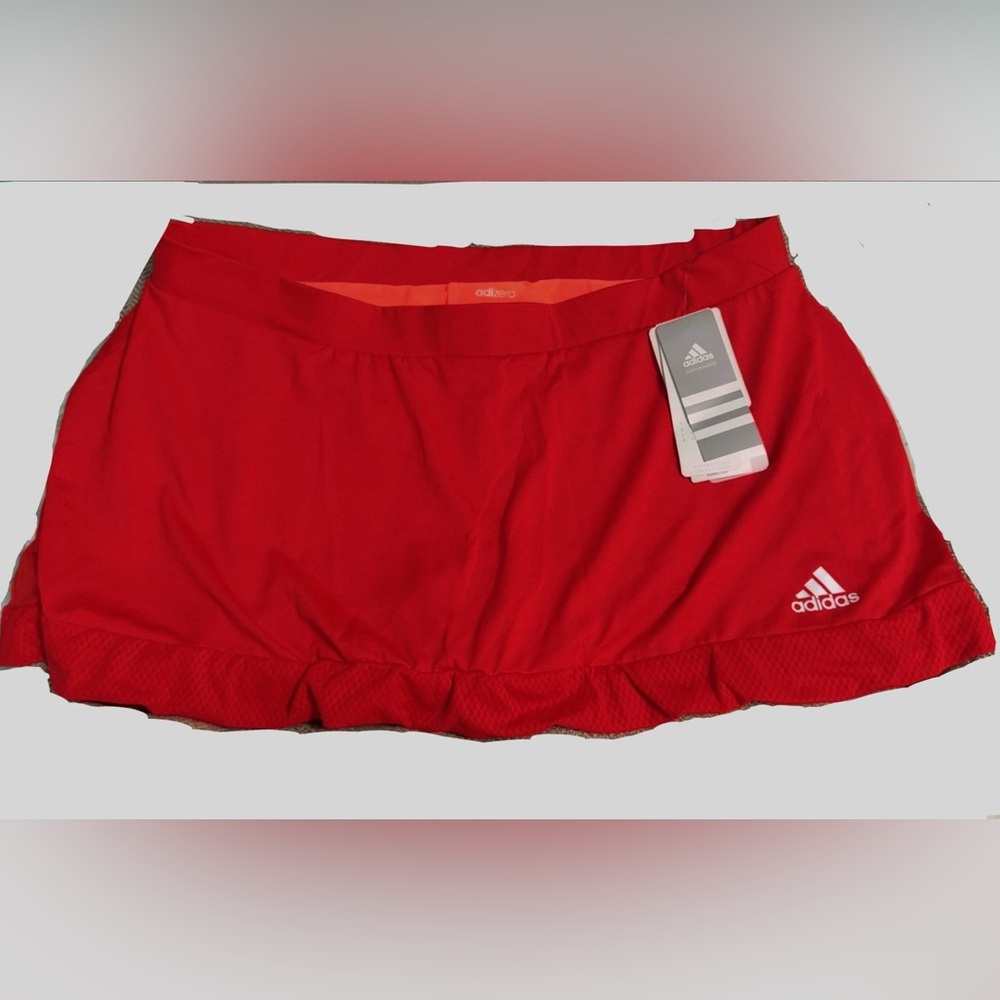 Adidas Orange Skorts with Ruffled Hem